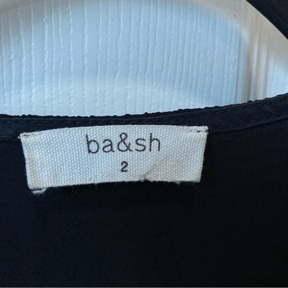 ba&sh Black Textured Pepino Short Dress Size 2 Robe US Medium - Picture 6 of 8